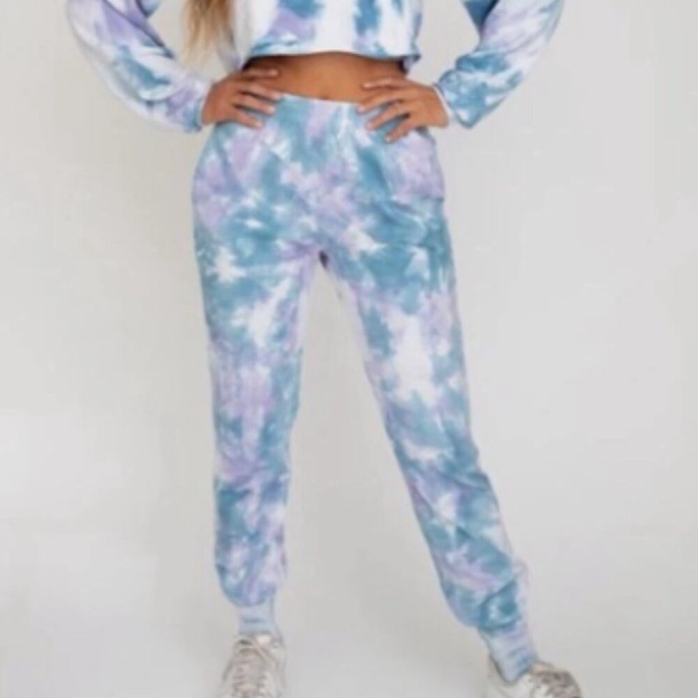 Skatie Rocky Sweatpants & Matching Crewneck Sweatshirt SET Mammoth Tie dye XS